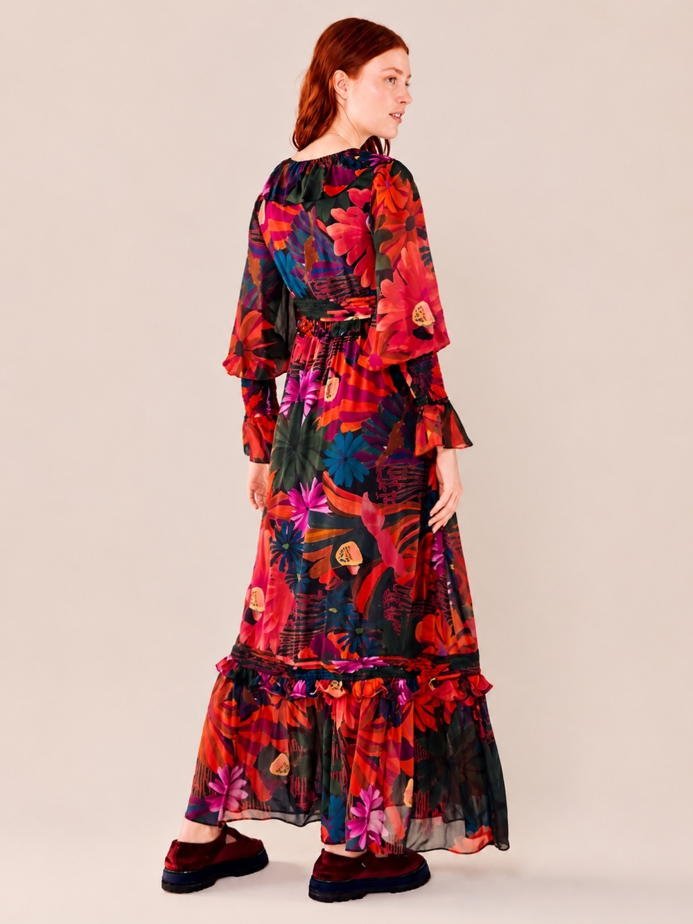 farm rio bird flowers maxi dress - Picture 4 of 15